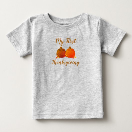 秋/秋/カボチャベビーTシャツ ベビーTシャツ (正面)