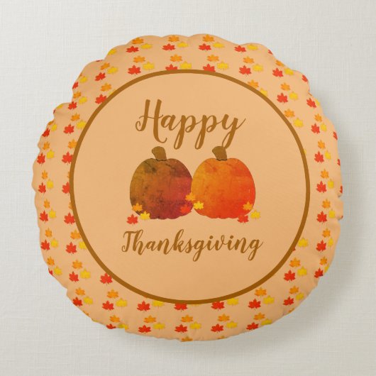 秋/秋/カボチャ ラウンドクッション (正面)