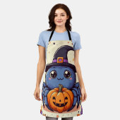 秋/秋/スパイダー/魔女/ハロウィーン エプロン (着用した状態)