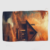 秋/秋/ハロウィーン/素朴絵画性 ゴルフタオル (横)