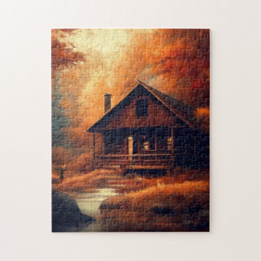 秋/秋/ハロウィーン/素朴絵画性 ジグソーパズル (縦)