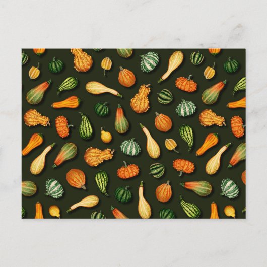 秋、秋、感謝祭の観賞用グルド ポストカード (正面)