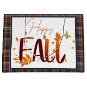 秋/秋/葉/格子板 ラージペーパーバッグ (正面)