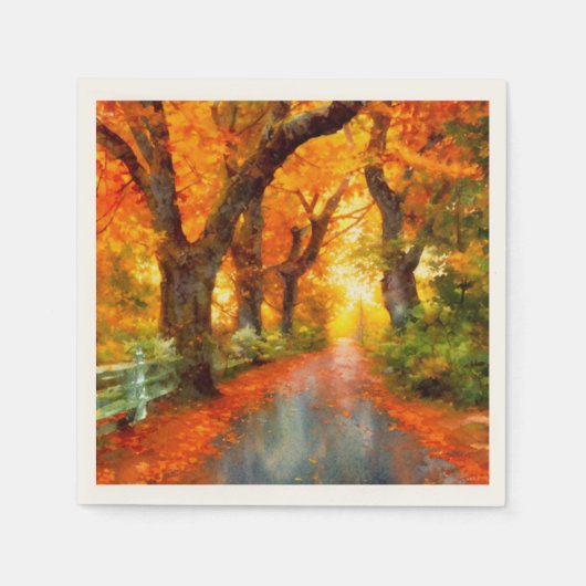 秋/秋/葉/自然 スタンダードカクテルナプキン (正面)