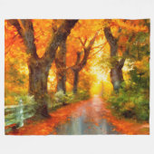 秋/秋/葉/自然 フリースブランケット (正面(横))