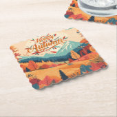 秋/秋/離れカラフル ペーパーコースター (アングル)