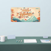 秋/秋/離れカラフル 横断幕 (トレードショー)