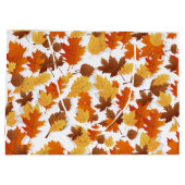 秋/紅葉抱き枕。編集可能メッセージ ラージペーパーバッグ (裏面)