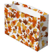 秋/紅葉抱き枕。編集可能メッセージ ラージペーパーバッグ (裏面アングル)