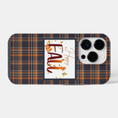 秋+紅葉+チェック柄 iPhoneケース (裏面横)