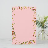 秋/紅葉,ピンク 便箋 (スタンド正面)