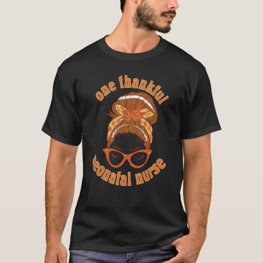 秋 紅葉 看護 ありがたい新生児看護師 Tシャツ (正面)