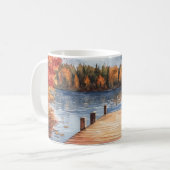 秋 紅葉 自然 湖 木々 風景 コーヒーマグカップ (正面左)