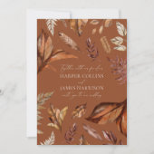 秋&素朴テラコッタ離れボホ結婚ズ 招待状 (正面)