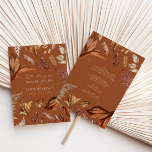 秋&素朴テラコッタ離れボホ結婚ズ 招待状