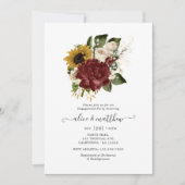 秋 – 素朴秋フローラ婚約パーティ 招待状 (正面)
