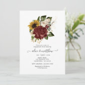 秋 – 素朴秋フローラ婚約パーティ 招待状 (スタンド正面)