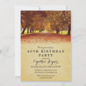 秋 – 素朴秋秋誕生日招待状 招待状 (正面)