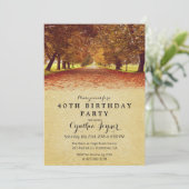 秋 – 素朴秋秋誕生日招待状 招待状 (スタンド正面)