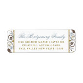 秋/素朴紅葉スワーズホリデーアドレス ラベル (正面)