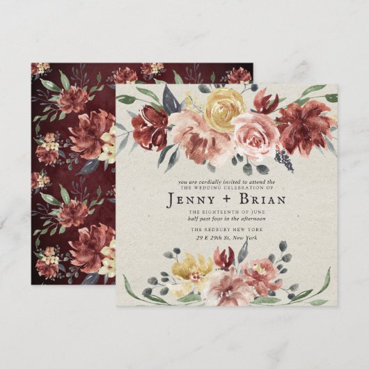 秋 |素朴開花ス結婚クエア (正面/裏面)