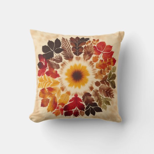 秋/絞り染め/離れ クッション (正面)