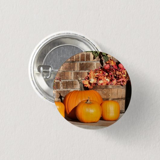 秋 缶バッジ (正面&裏面)