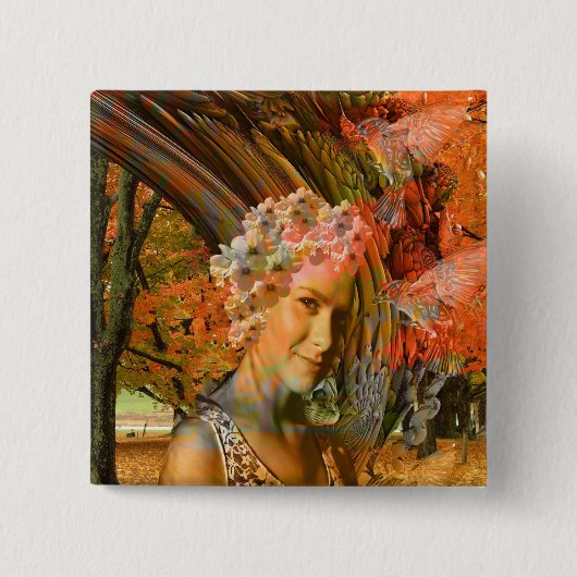 秋 缶バッジ (正面)