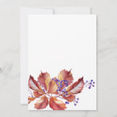 秋 - 落ち葉の水彩写真 ウェディング セーブザデート (裏面)