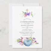 秋 - 落ち葉の花の確認 招待状 (正面)