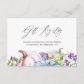 秋 - 落ち葉の花をモチーフにしたウェディングギフト登録カード エンクロージャーカード (正面)