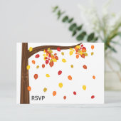 秋 落ち葉の返信カード / レスポンス (スタンド正面)