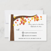 秋 落ち葉の返信カード / レスポンス (裏面)