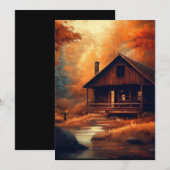 秋/落ち葉/ハロウィン/自然派の絵画 シーズンカード (正面/裏面)