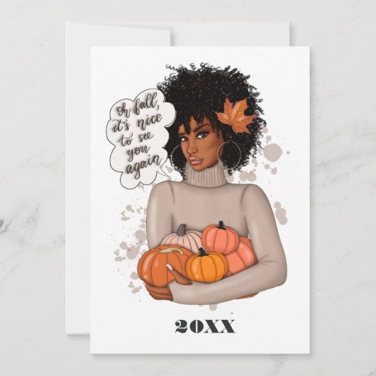 秋 - 落葉の感謝祭の挨拶 シーズンカード (正面)