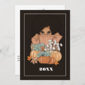 秋 - 落葉 感謝祭の挨 シーズンカード (正面/裏面)