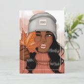 秋 - 落葉 感謝祭の挨 シーズンカード (スタンド正面)