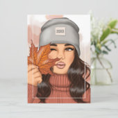 秋 - 落葉 感謝祭の挨 シーズンカード (スタンド正面)