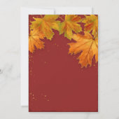 秋 落葉 紅葉 エレガント ウェディング 招待状 (裏面)