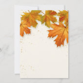 秋 落葉 紅葉 エレガント ウェディング 招待状 (裏面)