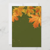 秋 落葉 紅葉 エレガント ウェディング 招待状 (裏面)