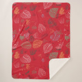 秋、葉パターン シェルパブランケット (正面)