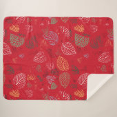 秋、葉パターン シェルパブランケット (正面(横))