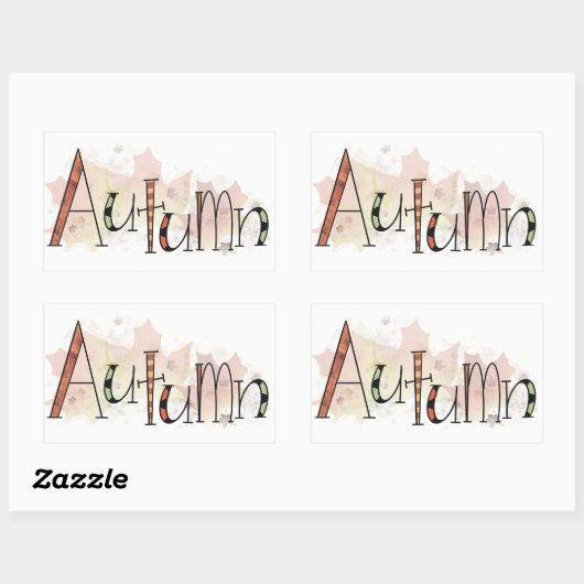 秋 長方形シール (シート)