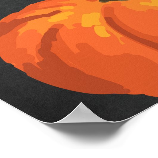 秋- Blackboard Thanksgiving Pumpkin ポスター (角)