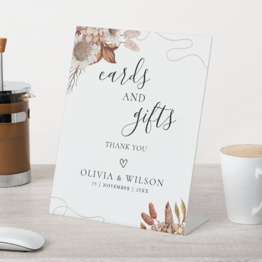 秋 | Boho花束とギフト 台座サイン (インサイチュ)