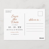 秋 | Boho Flowers写真Save the Date ポストカード (裏面)