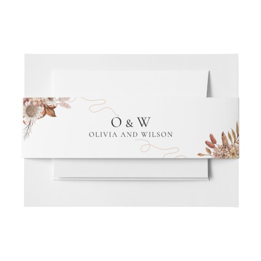 秋 | Boho Flowers 結婚's 招待状ベリーバンド (正面例)