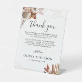 秋 | Boho Flowers 結婚's Thank You Note 台座サイン (正面)