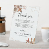 秋 | Boho Flowers 結婚's Thank You Note 台座サイン (インサイチュ)